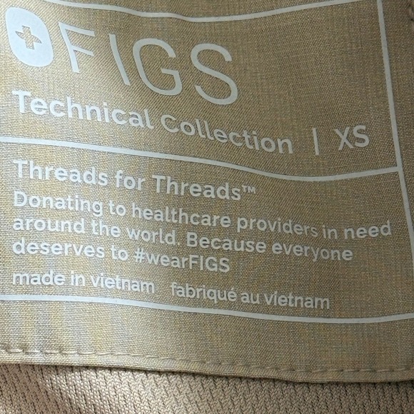 Figs Zamora High Waisted FIONLITE Lined Tan Jogger Scrub Pants size XS - Picture 14 of 16